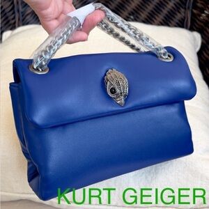 KURT GEIGER  Mini KEW crossbody shoulder leather bag blue